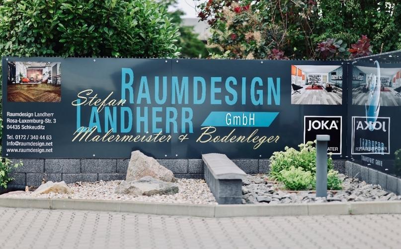 Firmenschild der Raumdesign Landherr GmbH in Schkeuditz